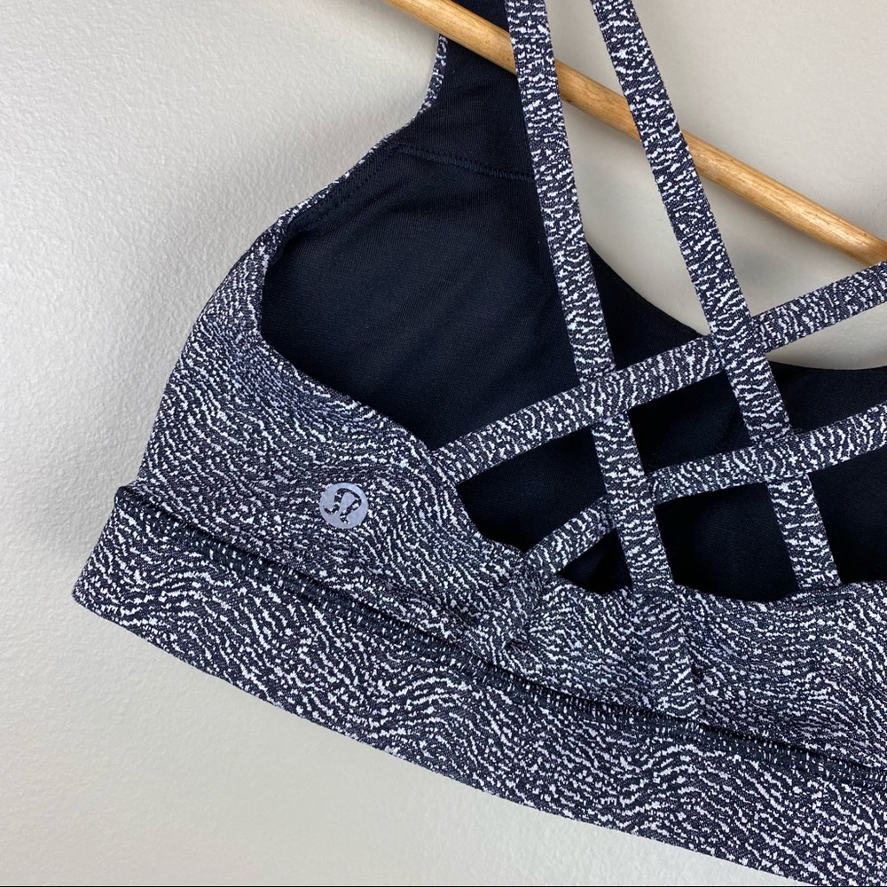 Lululemon Energy Bra Power Luxtreme Ripple Jacquard Black White - Picture 5 of 8